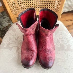 Diba True red leather booties